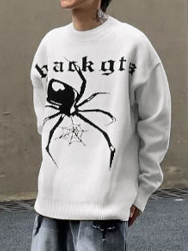Men's Spider Print Sweater-1