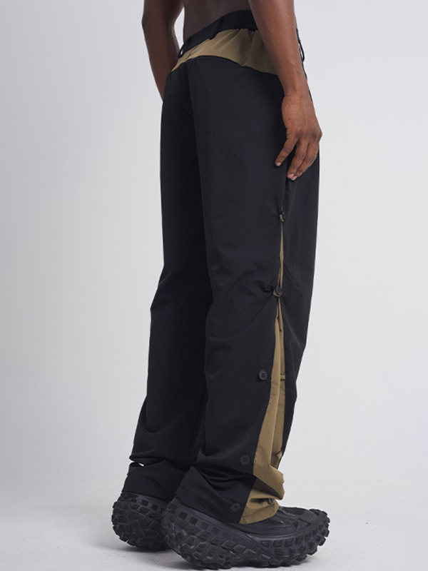 Men's Contrast Splice Breasted Cargo Pants-3