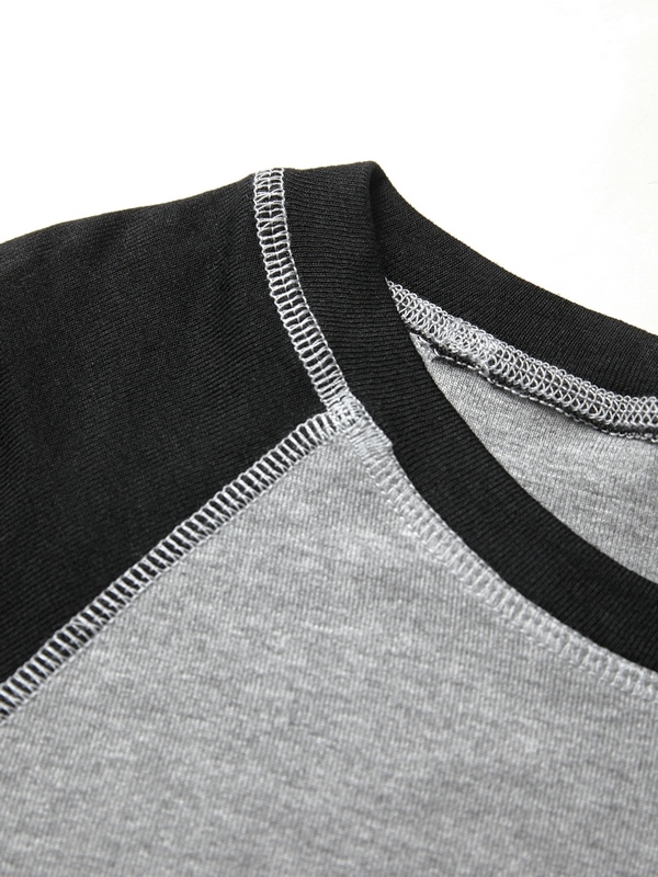 Raglan Contrast Color Slim Long Sleeve Tee-6