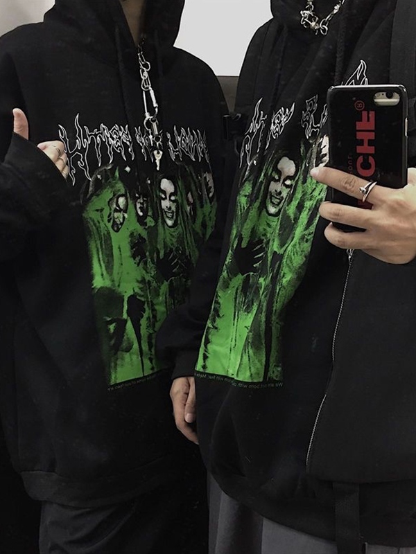 Men's Hip Pop Print Oversized Hoodie-1