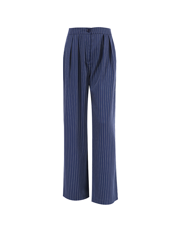 Pinstripe Print Tailored Pants-3