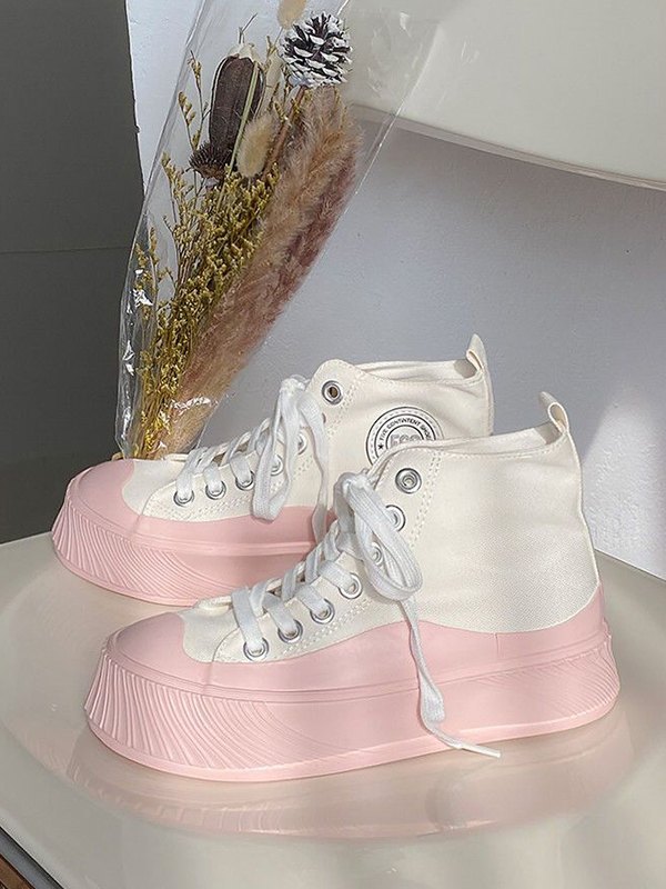 Contrast Sole High Top Sneaker-2